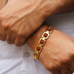 5 Mukhi 21mm Rudraksha Bracelet Gold Gilding Capping