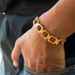 5 Mukhi 21mm Rudraksha Bracelet Gold Gilding Capping