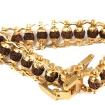 5 Mukhi 12mm Rudraksha Bracelet Gold Gilding Capping