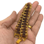 5 Mukhi 13mm Rudraksha Bracelet Gold Gilding Capping