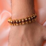 5 Mukhi 17mm Rudraksha Bracelet Gold Gilding Capping