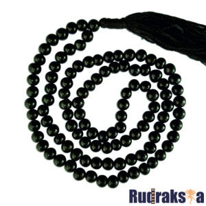 Natural Black Agate | Hakik Mala/Necklace - 6mm