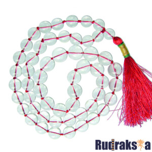 Sphatik Mala | Quartz Stone Rosary Necklace - 108 beads (10-13mm)