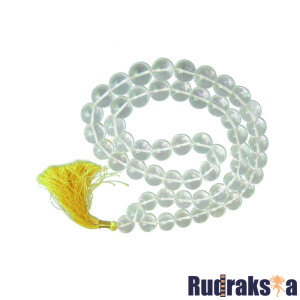 Sphatik Mala | Quartz Stone Rosary Necklace - 54+1 beads (12mm)