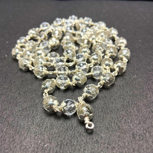 Sphatik Crystal 5mm Mala In Silver