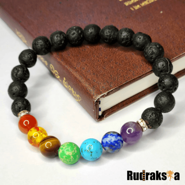 7 Chakra Beads with Lava Bracelet